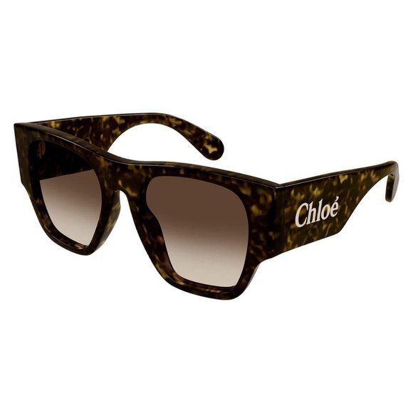 New Authentic  CHLOE Havana Square CH0233S 002 Sunglasses Women - Picture 1 of 4